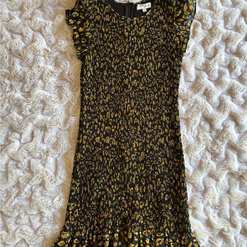 Lost + Wander Black and Yellow Textured Dress